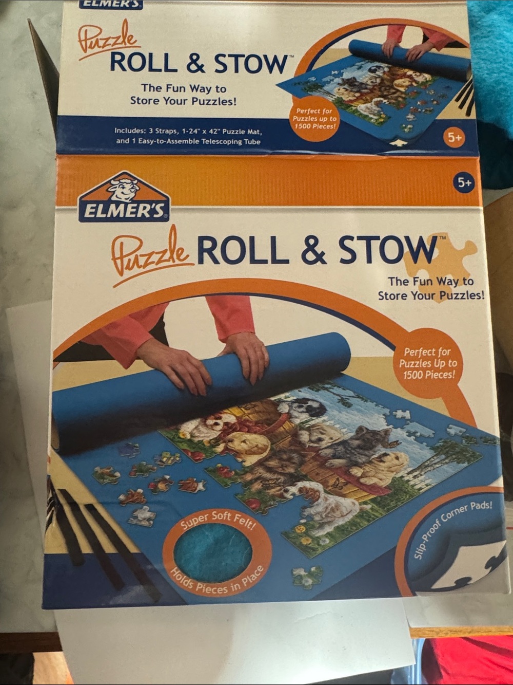 Elmer's Puzzle Roll & Stow - Blue Puzzle Mat